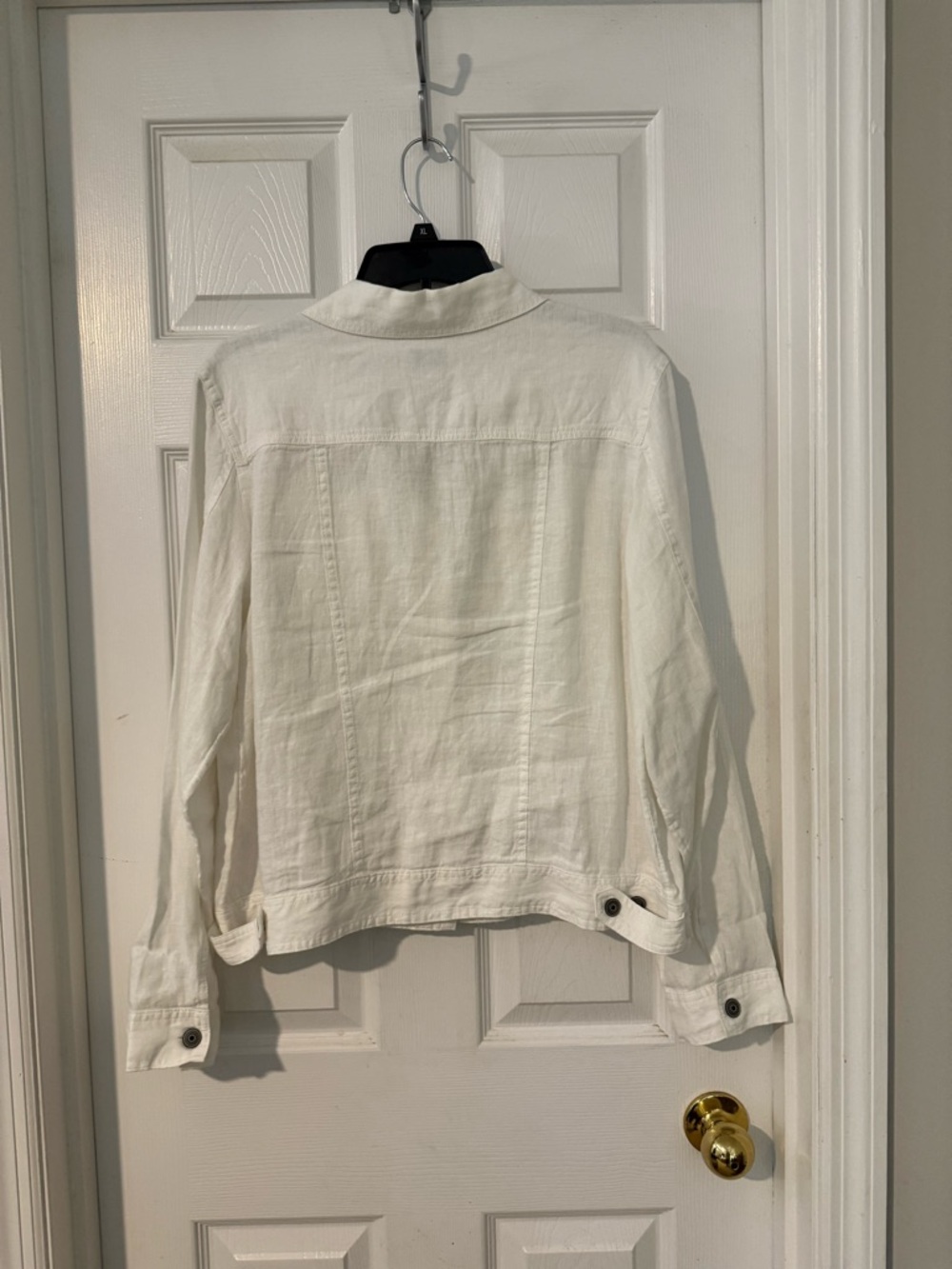 Jones New York White Linen Button-Front Jean Jacket - Picture 3 of 3